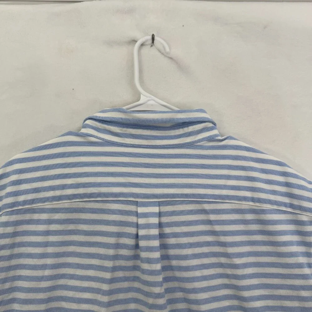 Polo Ralph Lauren Polo Shirt Mens 2XB Big Blue Stripe Knit Oxford